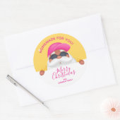 サンタンサンタクリスマスホームメイドホリデーベーキング ラウンドシール (封筒)