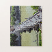 サンタンジェロ橋の空撮 - イタリア、ローマ ジグソーパズル (縦)