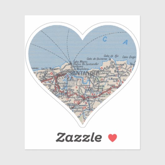 サンタンダースペインの地図 シール (シート)