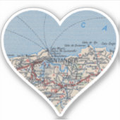 サンタンダースペインの地図 シール (正面)