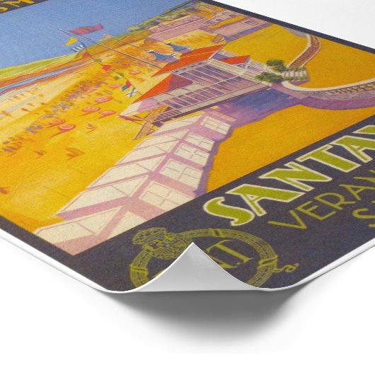 サンタンダースペインヴィンテージ旅行ポスター ポスター (角)