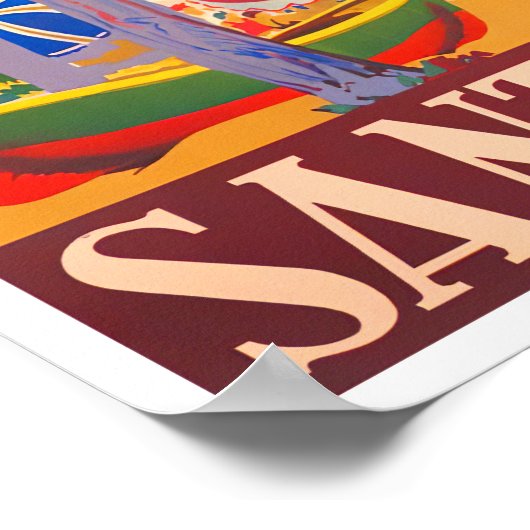 サンタンデアスペインヴィンテージ旅行 ポスター (角)