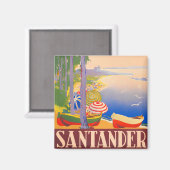 サンタンデアスペインヴィンテージ旅行 マグネット (正面/裏面)