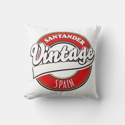 サンタンデール スペイン ビンテージ スタイル ロゴ クッション (正面)