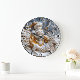 サンタンドトナカイチャーム ラージ壁時計