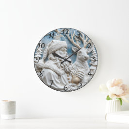 サンタンドトナカイチャーム ラージ壁時計