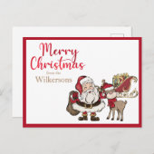 サンタンドルフ名前をカスタムするクリスマス シーズンポストカード (正面/裏面)