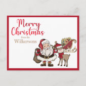 サンタンドルフ名前をカスタムするクリスマス シーズンポストカード (正面)