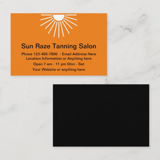 サンタンニングサロンまたは健康食品店 名刺 (正面/裏面)