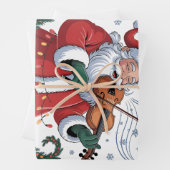 サンタヴァイオリン奏者バイオリニストのクリスマスミュージッククリスマス ラッピングペーパーシート (インサイチュ)