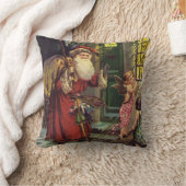 サンタヴィンテージクリスマスホリデイフェスティバル クッション (ブランケット)