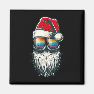 サンタヴィンテージグラスレインボークリスマスサンタハット マグネット