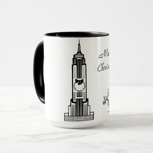 サンタヴィンテージスタイルニューヨークシティクリスマスマグ マグカップ (正面左)