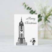 サンタヴィンテージスタイルニューヨークシティクリスマス シーズンポストカード (スタンド正面)
