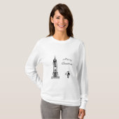 サンタヴィンテージスタイルニューヨークシティクリスマス Tシャツ (正面フル)