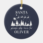 サンターストップはCクリスマス伝統的に セラミックオーナメント (正面)