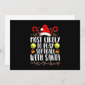 サンタ一家とソフトボールをしそうな人 招待状 (正面/裏面)