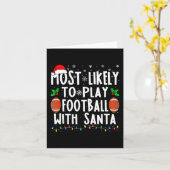 サンタ一家と一緒にクリスマスにサッカーをしそう カード (黄色い花)