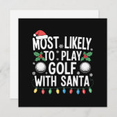 サンタ一家と一緒にゴルフをプレーする可能性が最も高い クリスマス (正面/裏面)