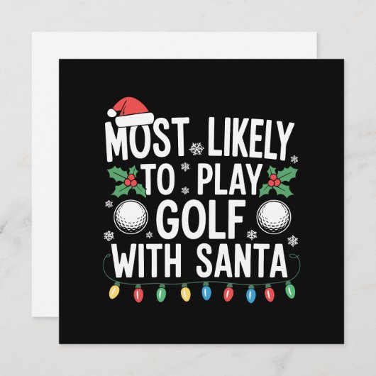 サンタ一家と一緒にゴルフをプレーする可能性が最も高い クリスマス (正面/裏面)