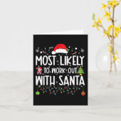 サンタ一家と一緒にトレーニングする可能性が最も高い クリスマスマ カード (黄色い花)