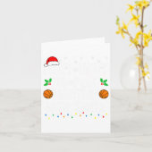 サンタ一家と一緒にバスケをしそう カード (黄色い花)