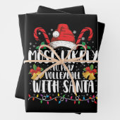 サンタ一家と一緒にバレーボールをプレーする可能性が最も高い ラッピングペーパーシート (インサイチュ)