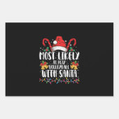 サンタ一家と一緒にバレーボールをプレーする可能性が最も高い ラッピングペーパーシート (正面)