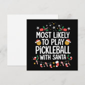 サンタ一家と一緒にピックルボールをプレーする可能性が最も高い シーズンカード (正面/裏面)