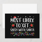 サンタ一家に最も強気な態度をとりそうなクリスマス 招待状 (正面/裏面)
