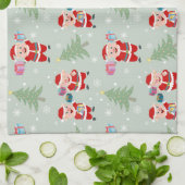 サンタ与えピグのプレゼント キッチンタオル (折り畳み)