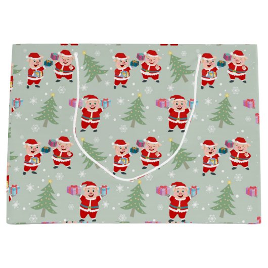 サンタ与えピグのプレゼント ラージペーパーバッグ (正面)