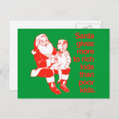 サンタ与えーの裕福な子供へ シーズンポストカード (正面/裏面)