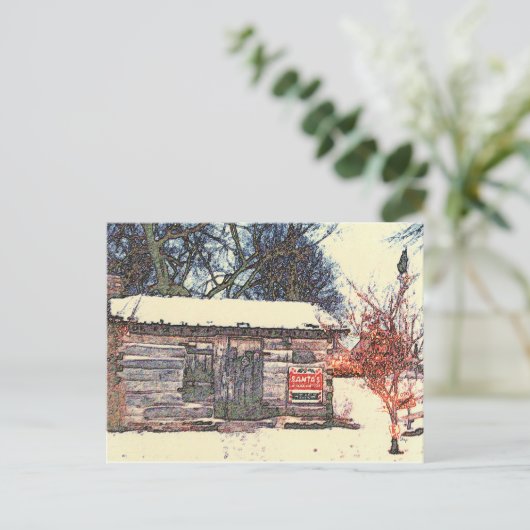 "サンタ丸太小屋研修会"の元の写真撮影 シーズンポストカード (スタンド正面)