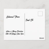 サンタ乗りスノーボードサイケデリックカラー ポストカード (裏面)