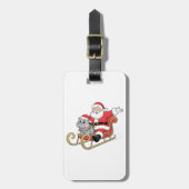 サンタ乗りスリーとデモーンベビーヒッポ ラゲッジタグ (正面縦)