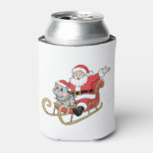 サンタ乗りスリーとデモーンベビーヒッポ 缶クーラー (缶正面)