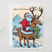 サンタ乗用トナカイのカスタマイズ シーズンカード (正面)