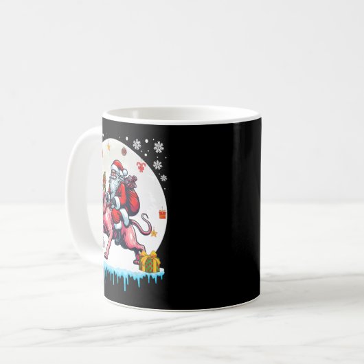 サンタ乗馬トナカイ猫クリスマスオーナーK コーヒーマグカップ (正面左)