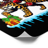 サンタ乗馬トナカイ猫クリスマスオーナーK ポスター (角)