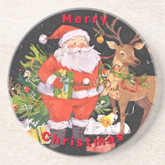 サンタ付きクリスマス – ホリデーシーズン コースター (正面)