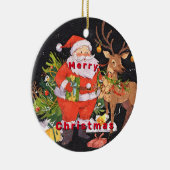 サンタ付きクリスマス – ホリデーシーズン セラミックオーナメント (右)