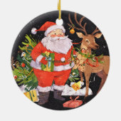 サンタ付きクリスマス – ホリデーシーズン セラミックオーナメント (裏面)