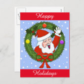 サンタ休日はがき(カスタマイズ可能) シーズンポストカード (正面/裏面)