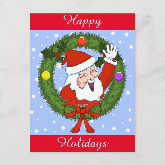 サンタ休日はがき(カスタマイズ可能) シーズンポストカード (正面)