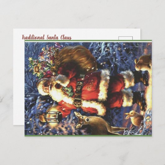 サンタ伝統的クロース シーズンポストカード (正面/裏面)