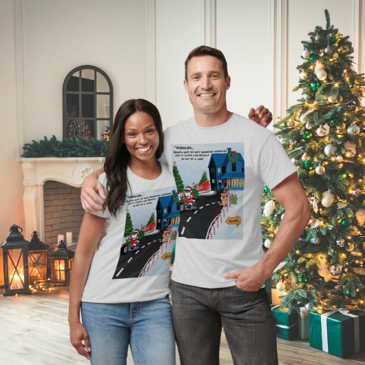 サンタ保マイバイクのギフトおもしろいクリスマス Tシャツ