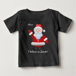 サンタ信じです。サンタクロースおもしろいクリスマス ベビーTシャツ