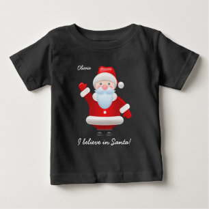 サンタ信じです。サンタクロースおもしろいクリスマス ベビーTシャツ