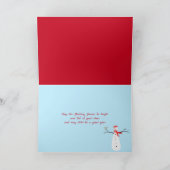 サンタ信じとスリーが月に付いたクリスマス カード (内部)